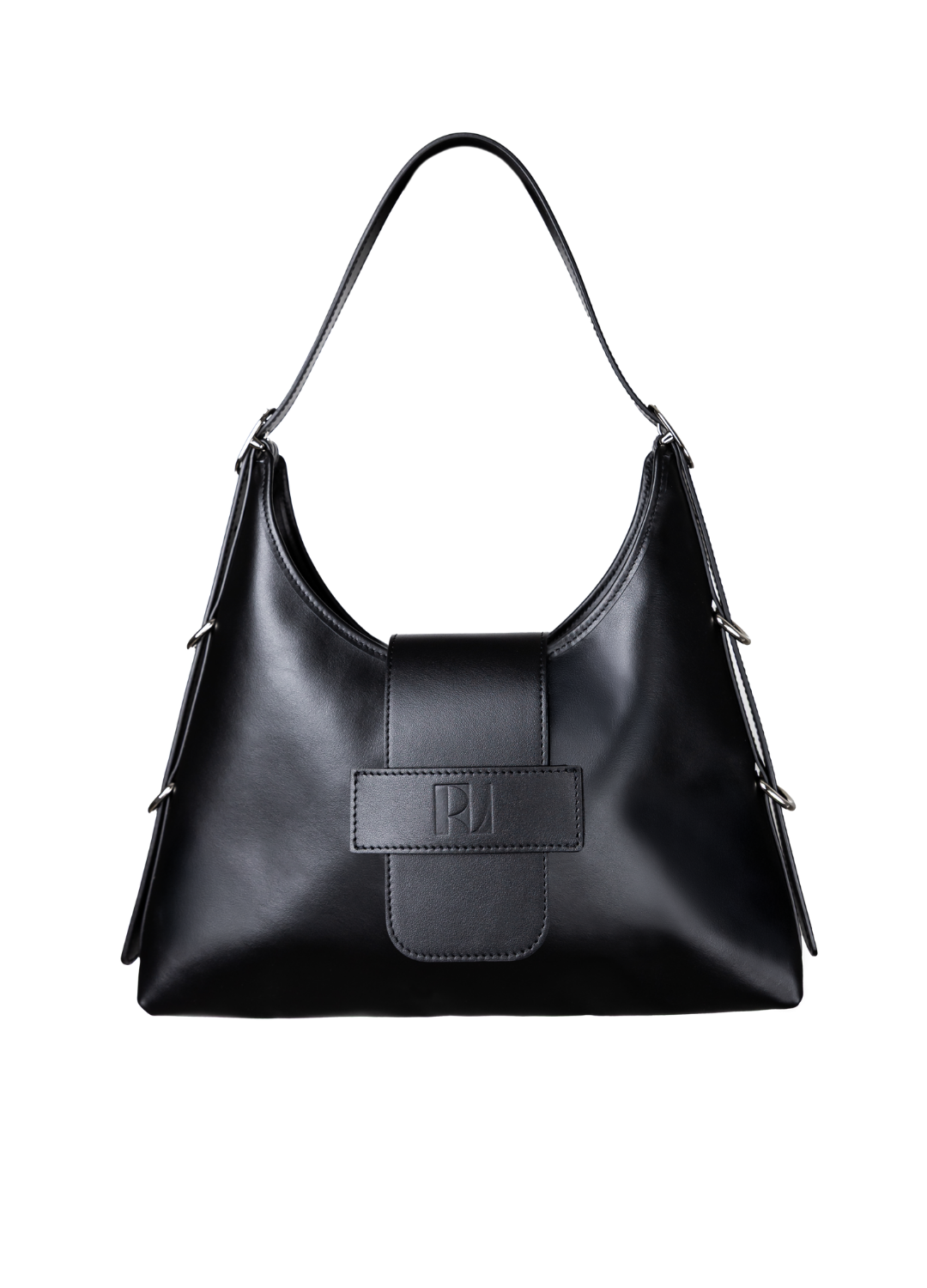 sac fada taille M noir de face sur fond blanc-ERVEE