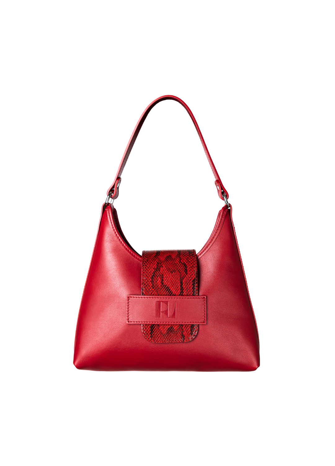 fada taille S rouge python de face sur fond blanc-ERVEE