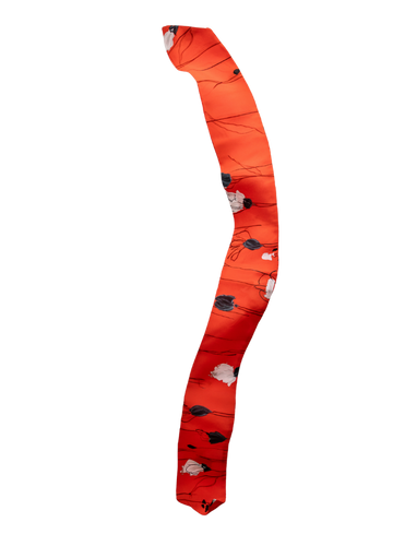 Foulard Mistral coquelicot de face sur fond blanc
