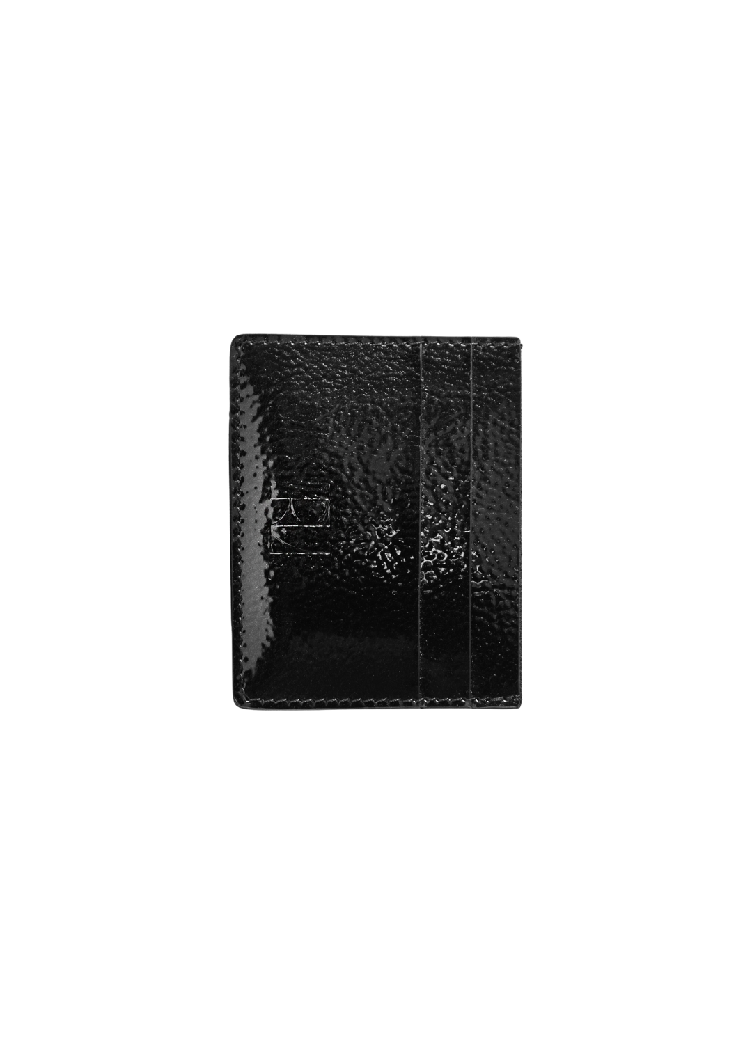porte cartes Pitchoun vernis noir de face sur fond blanc